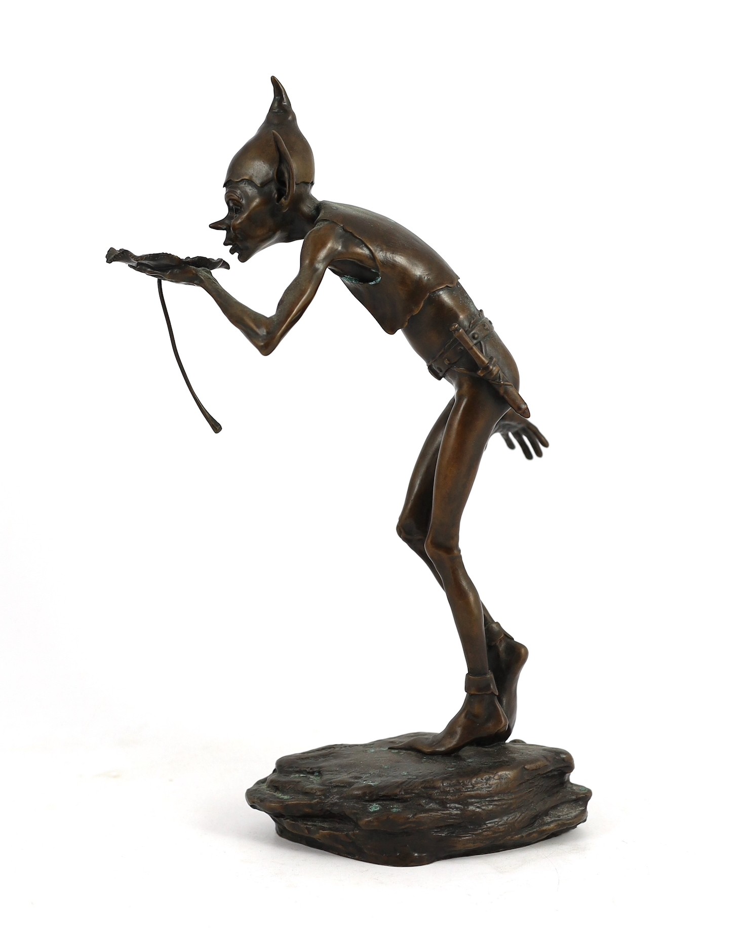 David Goode (British, b.1966). bronze; The Drinker, height 29cm